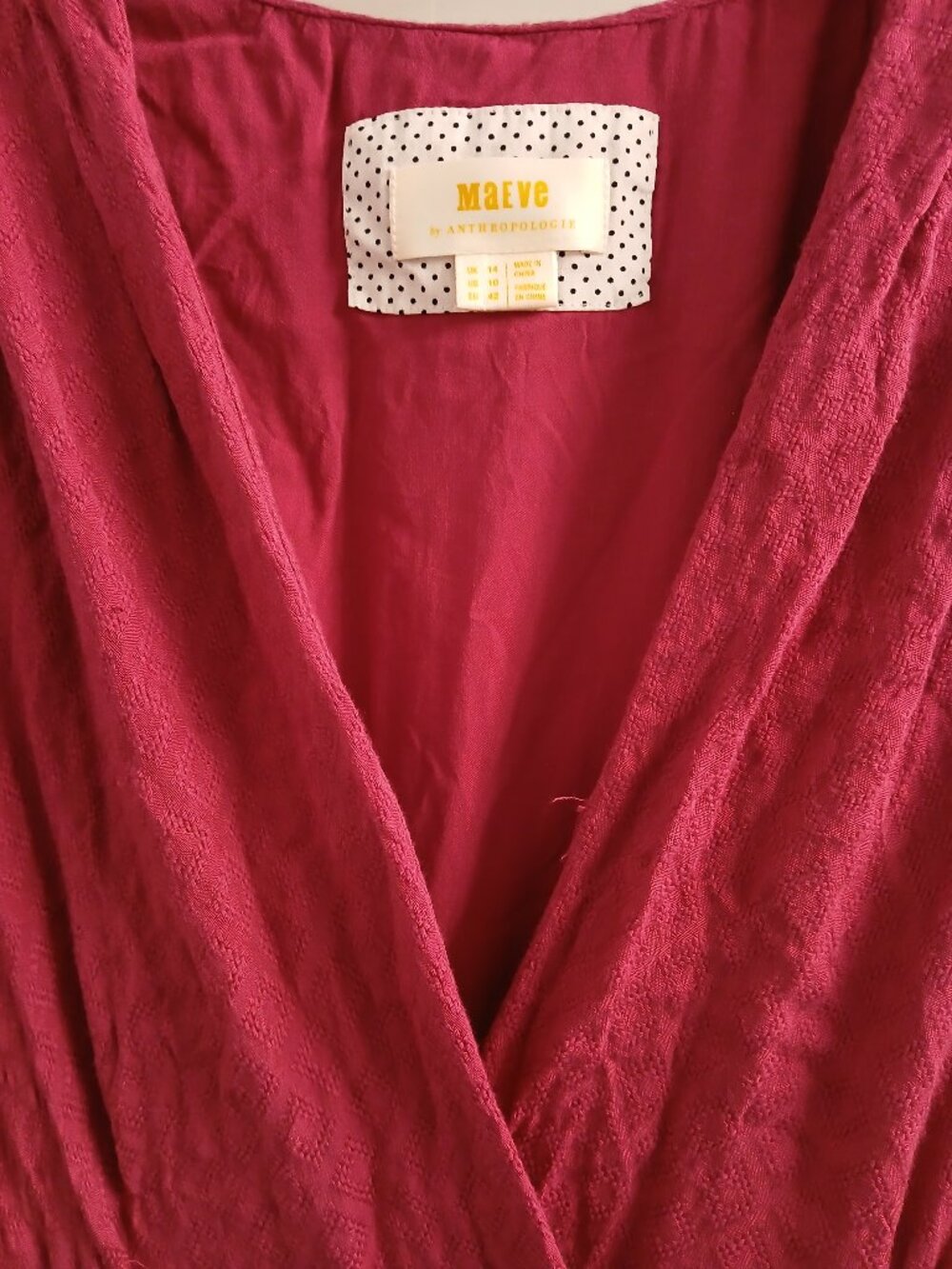 Anthropologie MAEVE Raspberry Bohemian Maxi Dress - Picture 4 of 13